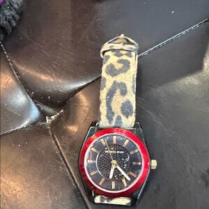 Michael Kors Red and Leopard Print Watch